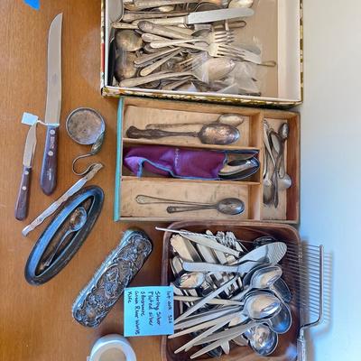 S Sterling, silver plated, silver utensils, knives