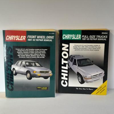 Two Chrysler Chilton Auto mechanics books for Front wheel drive & Full-size trucks