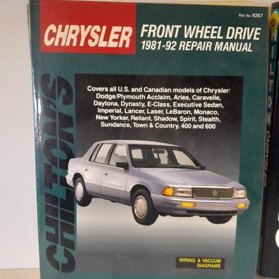 Two Chrysler Chilton Auto mechanics books for Front wheel drive & Full-size trucks