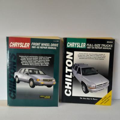 Two Chrysler Chilton Auto mechanics books for Front wheel drive & Full-size trucks