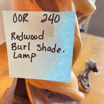 burl wood-lamp with veneer shade