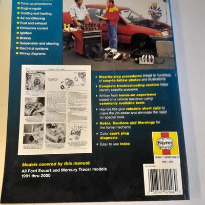 Two Ford Auto mechanic books, Chilton's Taurus / Sable and Haynes Ford Escort & Mercury Tracer