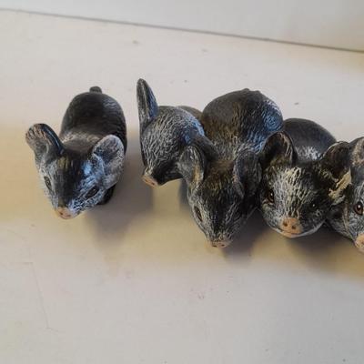 Mother pig figure with little babies and a live laugh love pig figure