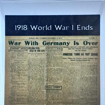 Three Collectible pennies, Wall Street stock market crash, Pope John Paul II, and end of WW1