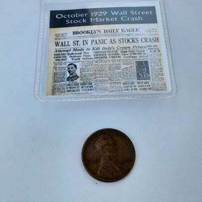 Three Collectible pennies, Wall Street stock market crash, Pope John Paul II, and end of WW1