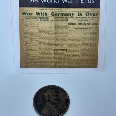 Three Collectible pennies, Wall Street stock market crash, Pope John Paul II, and end of WW1