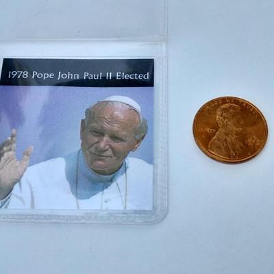 Three Collectible pennies, Wall Street stock market crash, Pope John Paul II, and end of WW1