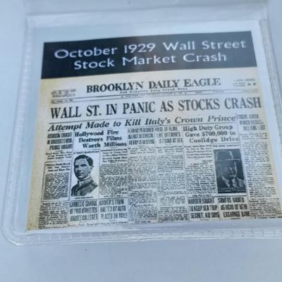 Three Collectible pennies, Wall Street stock market crash, Pope John Paul II, and end of WW1