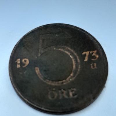 1973 Swedish Coin 5 Ã–re | Gustaf VI Adolf | Crown | Sweden coin