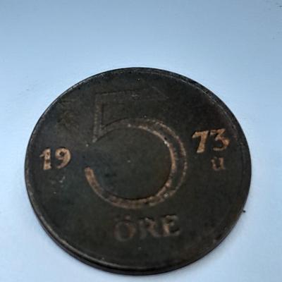1973 Swedish Coin 5 Ã–re | Gustaf VI Adolf | Crown | Sweden coin