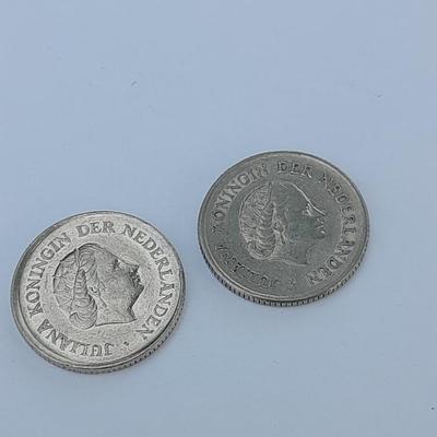 1950 and 1971 Netherland -- Netherlanden .25 cent coins