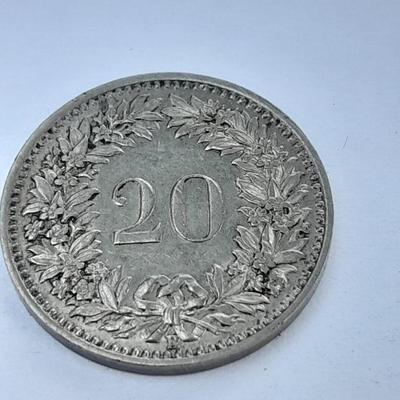 Two foreign coins, Conferatio Helvetica 194 & 1968 Elizabeth II 10 cents