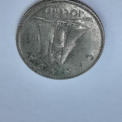 Two foreign coins, Conferatio Helvetica 194 & 1968 Elizabeth II 10 cents