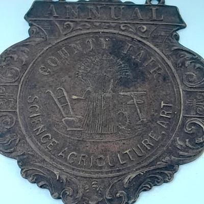 Vintage Annual County Fair Science, Agriculture and Art metal badge
