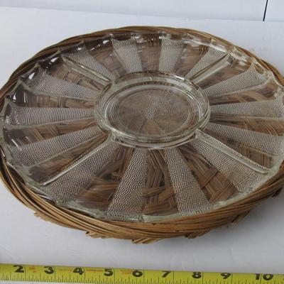 Large Vintage Jeanette Glass Dew Drop Pattern Divided Relish Tray
