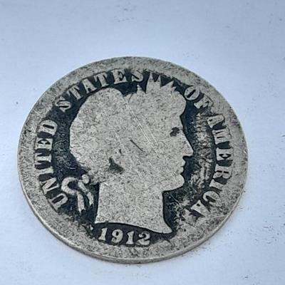 1928 Walking Liberty Quarter, and 1912 Barber dime
