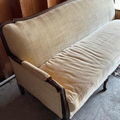 Ethan Allen velvet sofa