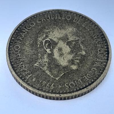 Two Spanish 1966 Una Peseta Coins