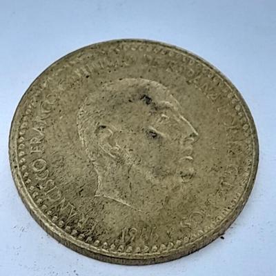 Two Spanish 1966 Una Peseta Coins