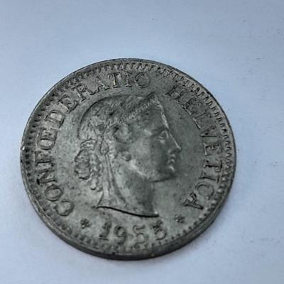 Two Switzerland 10 Rappen Coins 1955 & 1962