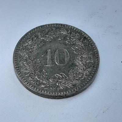 Two Switzerland 10 Rappen Coins 1955 & 1962