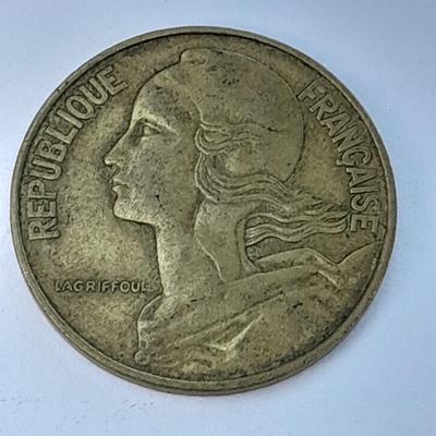 Four France 20 Centimes coins