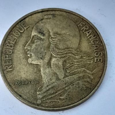 Four France 20 Centimes coins