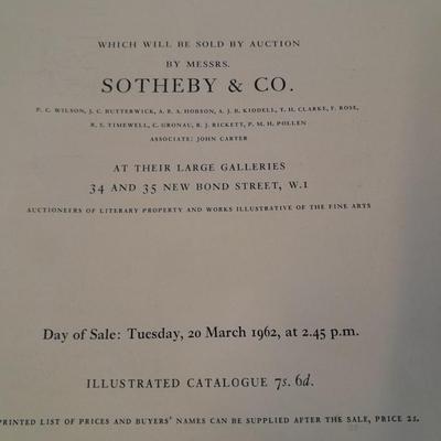Sotheby & Co. Catalogue of the well-known Collection of Ballooning and Aeronautical prints and Drawings