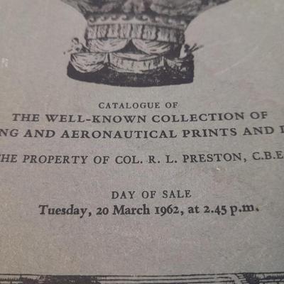 Sotheby & Co. Catalogue of the well-known Collection of Ballooning and Aeronautical prints and Drawings