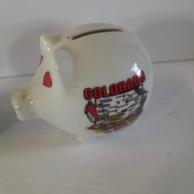 Three souvenir Piggy banks - New York - San Franscico - Colorado