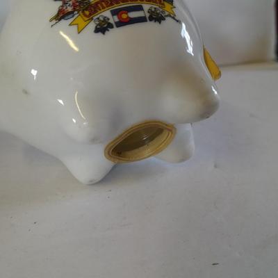 Three souvenir Piggy banks - New York - San Franscico - Colorado