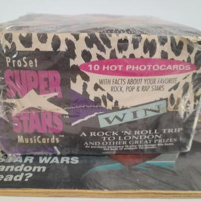 Unopened proset Super stars Musi cards, Rock, pop, and Rap stars and back issue magazines