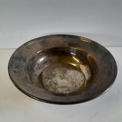 Silver plated goblets, bowl, and antique 1922 A.C.W. - E.P.W.  gravy boat, REED & BARTON