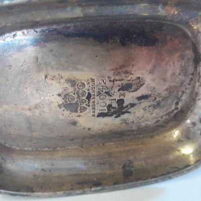Silver plated goblets, bowl, and antique 1922 A.C.W. - E.P.W.  gravy boat, REED & BARTON