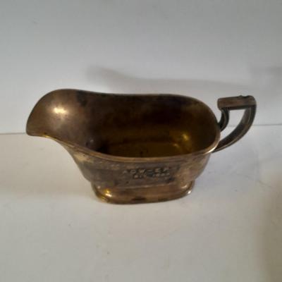 Silver plated goblets, bowl, and antique 1922 A.C.W. - E.P.W.  gravy boat, REED & BARTON
