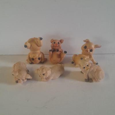 Norcrest pig acrobat's duo with additional pig figures