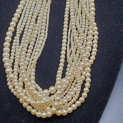 Carolee 10 Strand Pearl Necklace