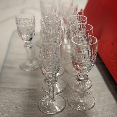 13 Lovely Curraghmore Waterford Claret Stem Glasses