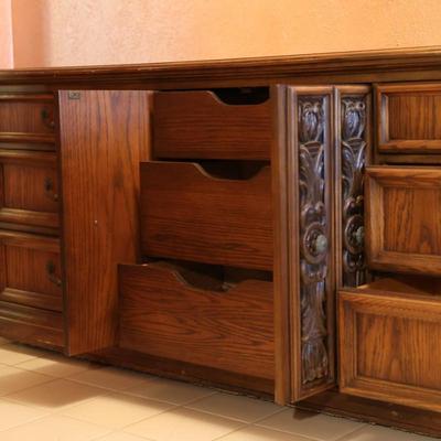 Long Dresser With Beautiful Wood Work