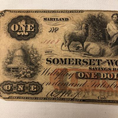 Somerset and Worcester savings bank, broken bank bill