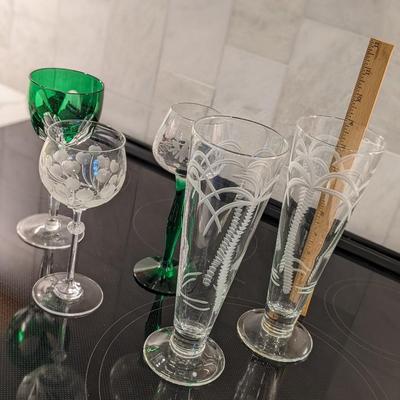 Variety Lot of Crystal and Glass Stemware and Pilsners