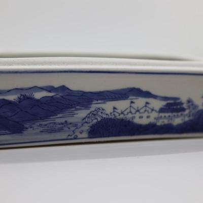 Porcelain Blue & White Landscape with Qianlong Mark