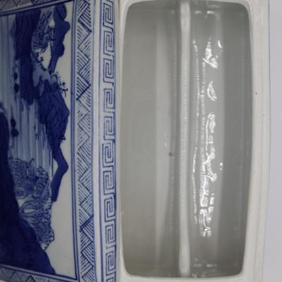 Porcelain Blue & White Landscape with Qianlong Mark