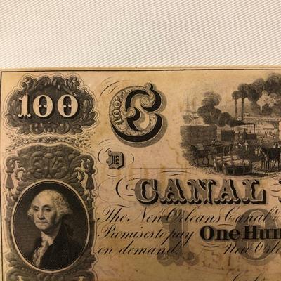Canal bank of the New Orleans canal banking company $100 bill