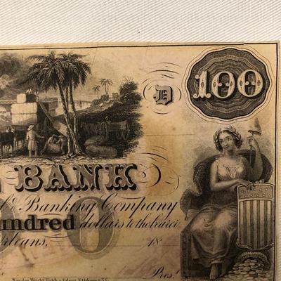 Canal bank of the New Orleans canal banking company $100 bill