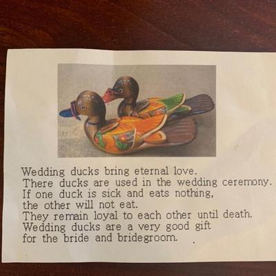 Wedding Ducks - Carved Wood & Hand Painted Ducks