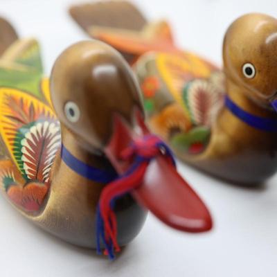 Wedding Ducks - Carved Wood & Hand Painted Ducks