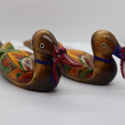 Wedding Ducks - Carved Wood & Hand Painted Ducks