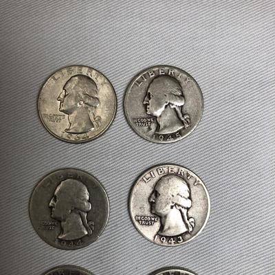 8 Silver Washington quarters