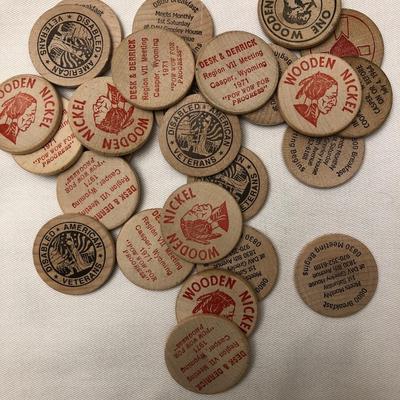 Wooden nickels galore!